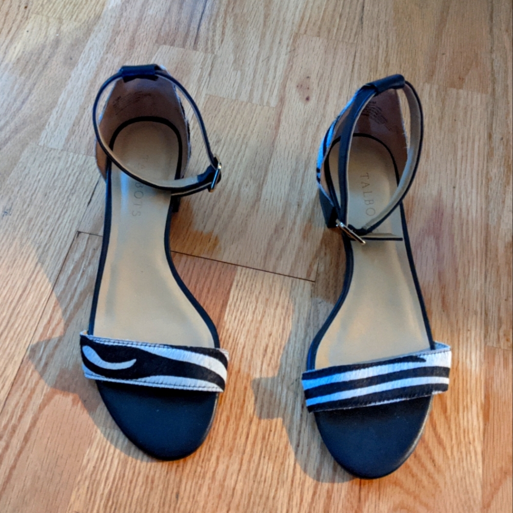 Talbot's Zebra Print Strapy Sandals